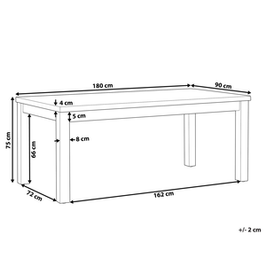 Tavolo da pranzo per esterni in cemento grigio gambe in legno acacia 180 x 90 cm 8 posti moderno patio industriale