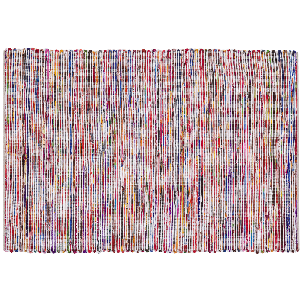 Tappeto Multicolore Cotone 160 x 230 cm Rettangolare Fatto a Mano Boho Eclettico