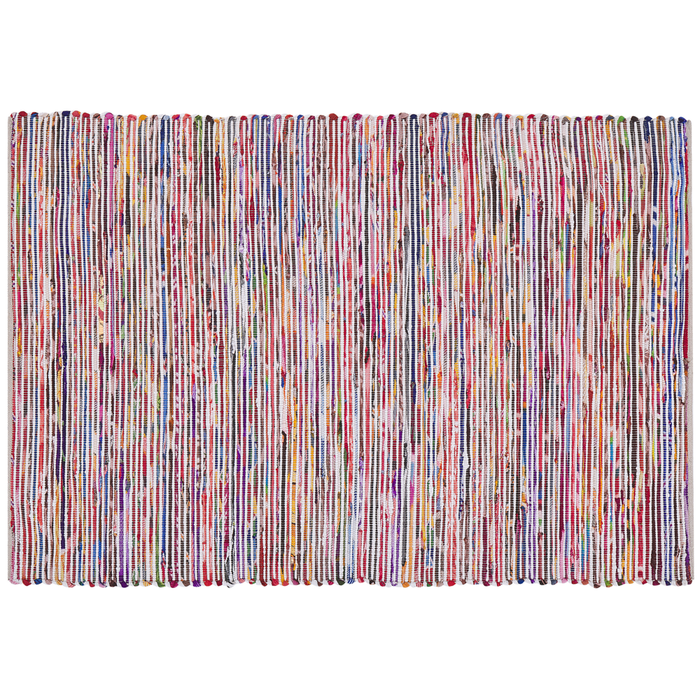 Tappeto Multicolore Cotone 160 x 230 cm Rettangolare Fatto a Mano Boho Eclettico