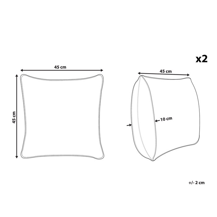 Set di 2 cuscini decorativi in macramè di cotone Nero 45 x 45 cm Corda Boho Retro Decor Accessori