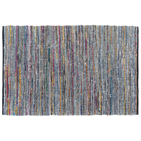 Tappeto tappetino Rag in cotone blu 140 x 200 cm rettangolare intrecciato a mano