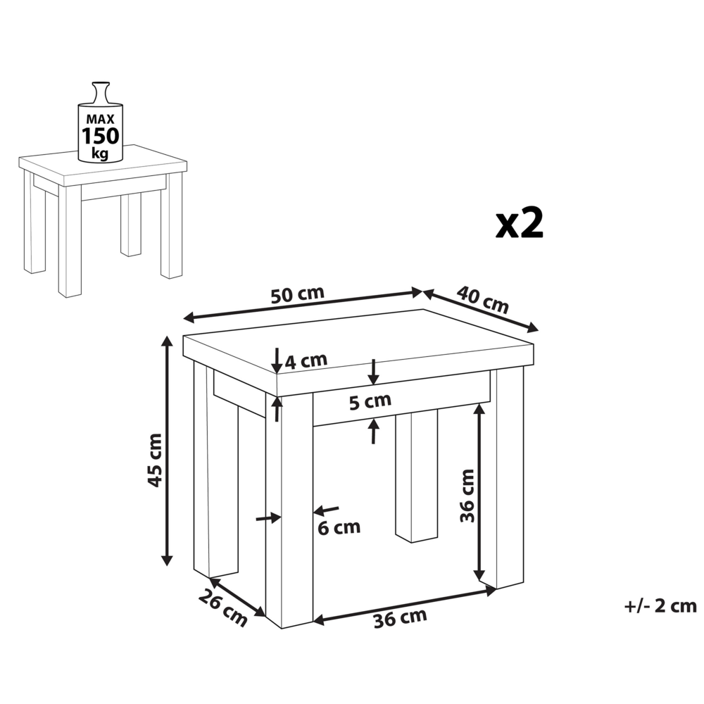 Set di 2 sgabelli da giardino per esterni sedile in fibra di cemento grigio base in legno acacia chiaro moderno sgabello industriale