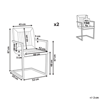 Set di 2 sedie da pranzo a sbalzo Sedia imbottita in ecopelle nera per sala conferenze