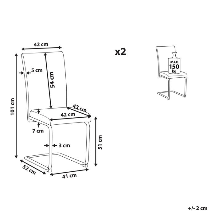Set di sedie imbottite in ecopelle bianca a sbalzo retrò sala da pranzo sala conferenze