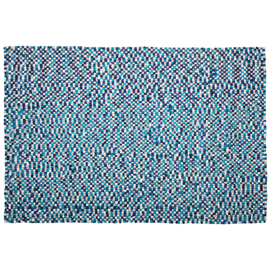 tappetino Tappeto Blu 160 x 230 cm Lana Feltro Palla Intrecciata a Mano