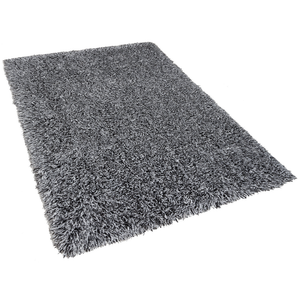 Tappeto Shaggy Tappeto a pelo lungo Solido poliestere bianco e Nero Rettangolare 200 x 300 cm