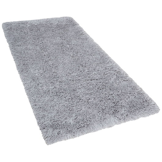 Tappeto Shaggy Tappeto a pelo lungo Solido Poliestere Grigio Rettangolare 80 x 150 cm
