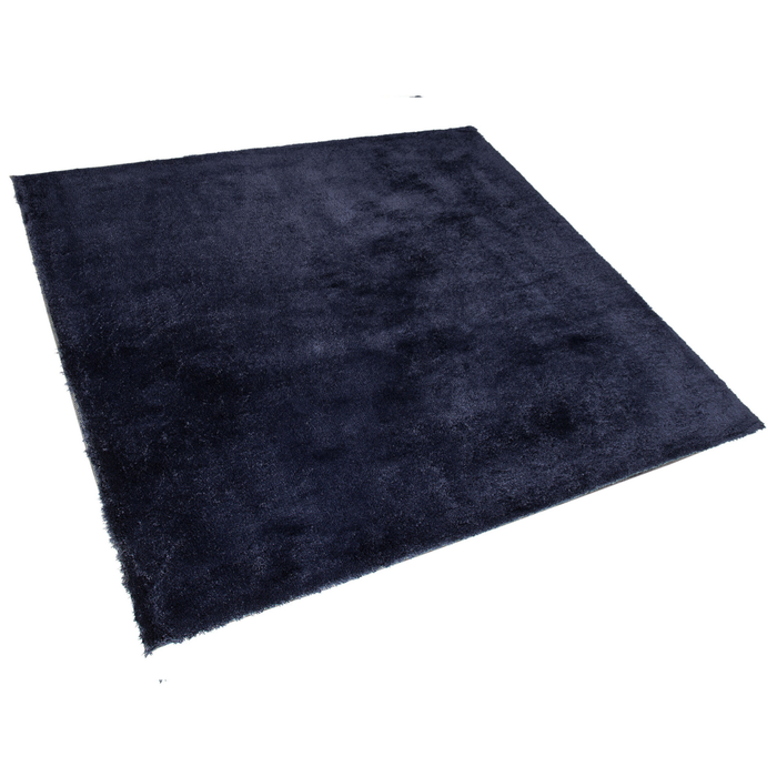 Tappeto Shaggy in cotone blu in misto poliestere 200 x 200 cm soffice pelo denso
