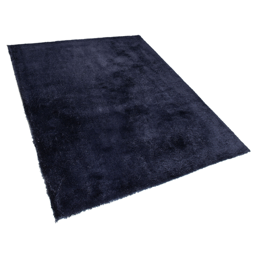 Tappeto shaggy in misto cotone e poliestere blu 160 x 230 cm soffice pelo denso