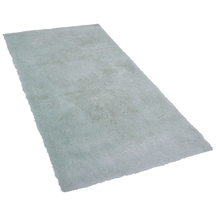 Tappeto shaggy in misto cotone e poliestere verde 80 x 150 cm soffice pelo lungo