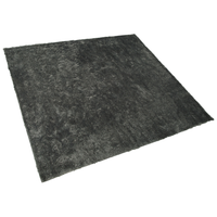 Tappeto Shaggy tappetino Misto Cotone Grigio Scuro Poliestere 200 x 200 cm Soffice pelo lungo