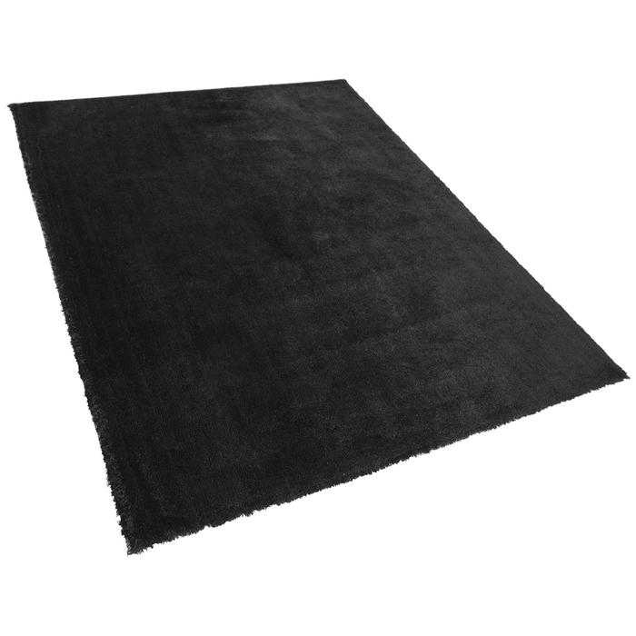 Tappeto shaggy in cotone Nero misto poliestere 200 x 300 cm soffice pelo denso