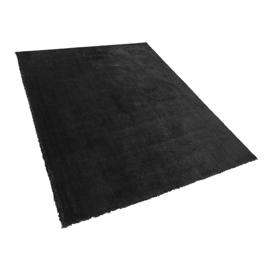 Tappeto Shaggy in cotone Nero misto poliestere 140 x 200 cm soffice pelo