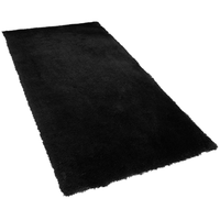 Tappeto shaggy in cotone Nero misto poliestere 80 x 150 cm soffice pelo lungo