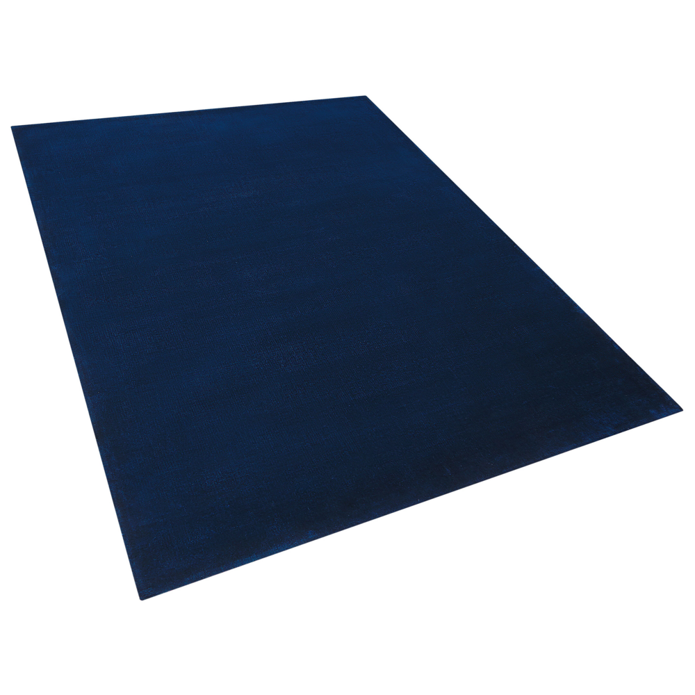 Tappeto Blu Navy Viscosa 160 x 230 cm Trapuntato a Mano pelo corto Moderno