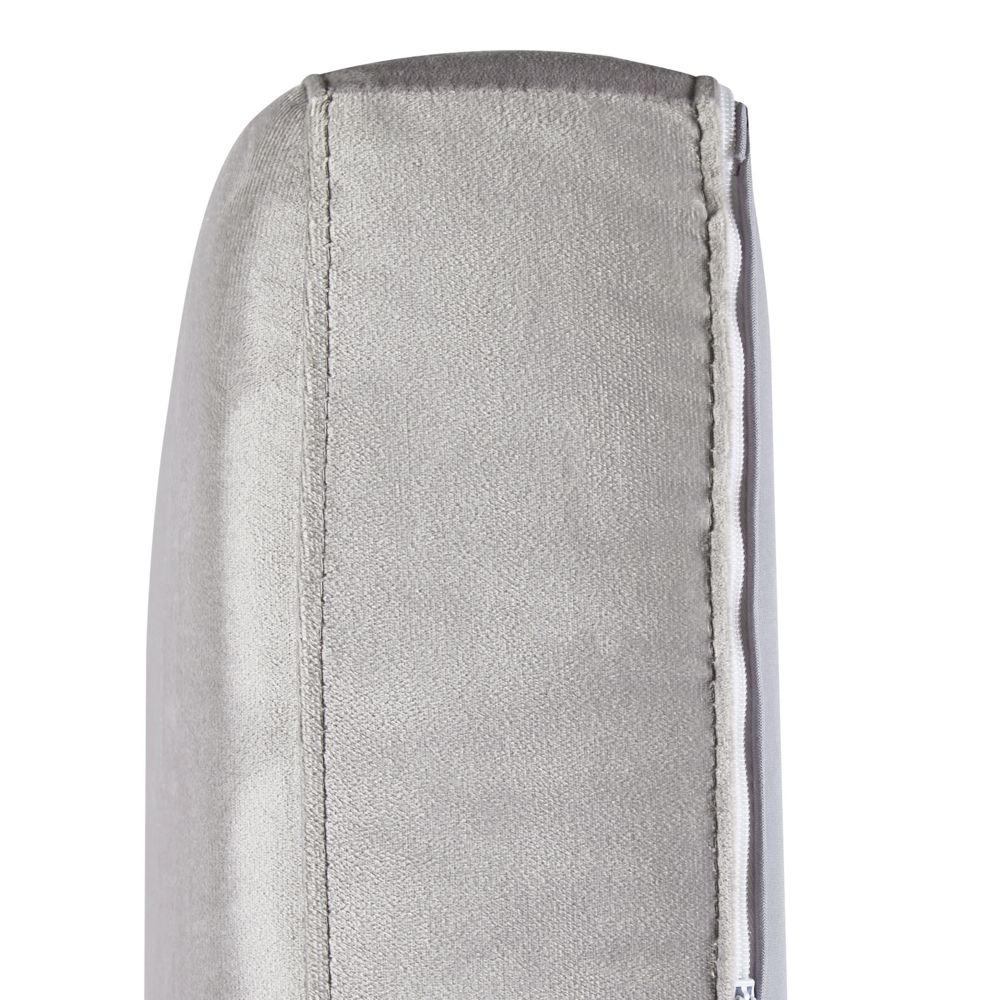 Divano grigio chiaro a 3 posti in velluto trapuntato stile smoking