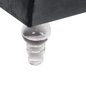 Divano Nero a 3 posti in velluto trapuntato stile smoking moderno