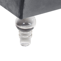 Divano grigio a 3 posti in velluto trapuntato stile smoking soggiorno moderno