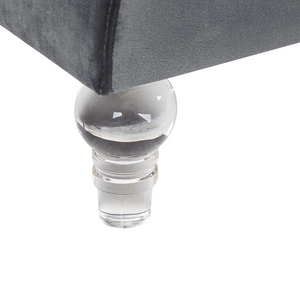 Divano grigio a 3 posti in velluto trapuntato stile smoking soggiorno moderno