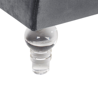 Divano grigio a 3 posti in velluto trapuntato stile smoking soggiorno moderno