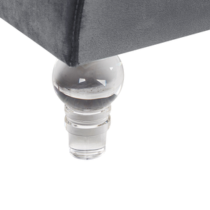 Divano grigio a 3 posti in velluto trapuntato stile smoking soggiorno moderno