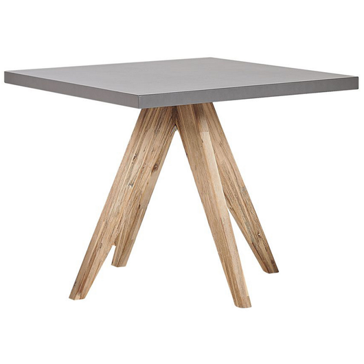 Tavolo da Pranzo da Giardino con Piano in Cemento in Legno di Acacia 90 x 90 cm