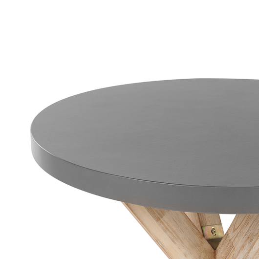 Tavolo da Pranzo da Giardino con Piano in Cemento in Legno di Acacia ø 90 cm