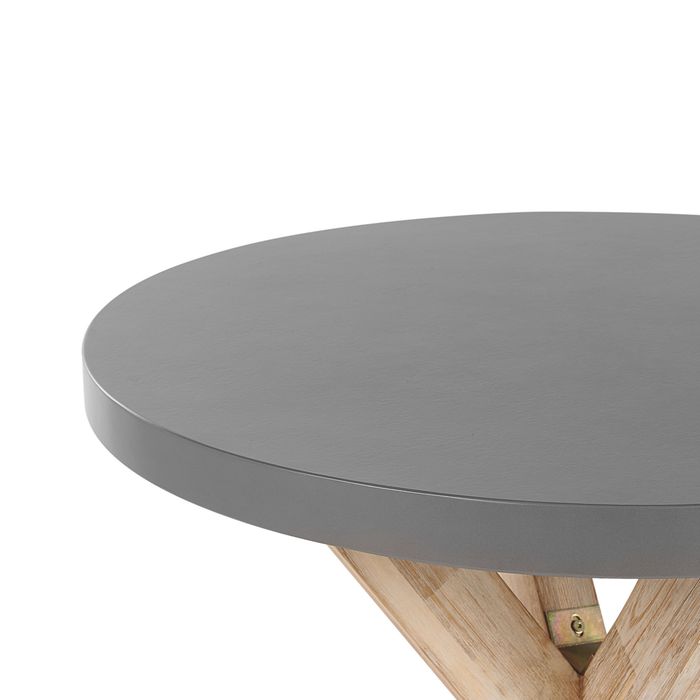 Tavolo da Pranzo da Giardino con Piano in Cemento in Legno di Acacia ø 90 cm