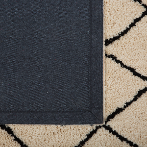 Tappeto tappetino Beige Con Nero 200 x 200 cm Motivo Geometrico Moderno