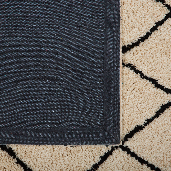 Tappeto tappetino Beige Con Nero 200 x 200 cm Motivo Geometrico Moderno