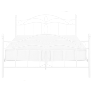 Letto Bianco Doppia Dimensione 140 x 200 cm Metallo stile Vintage