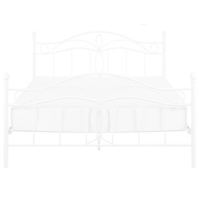 Letto Bianco Doppia Dimensione 140 x 200 cm Metallo stile Vintage