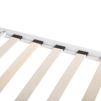 Letto Bianco Doppia Dimensione 140 x 200 cm Metallo stile Vintage