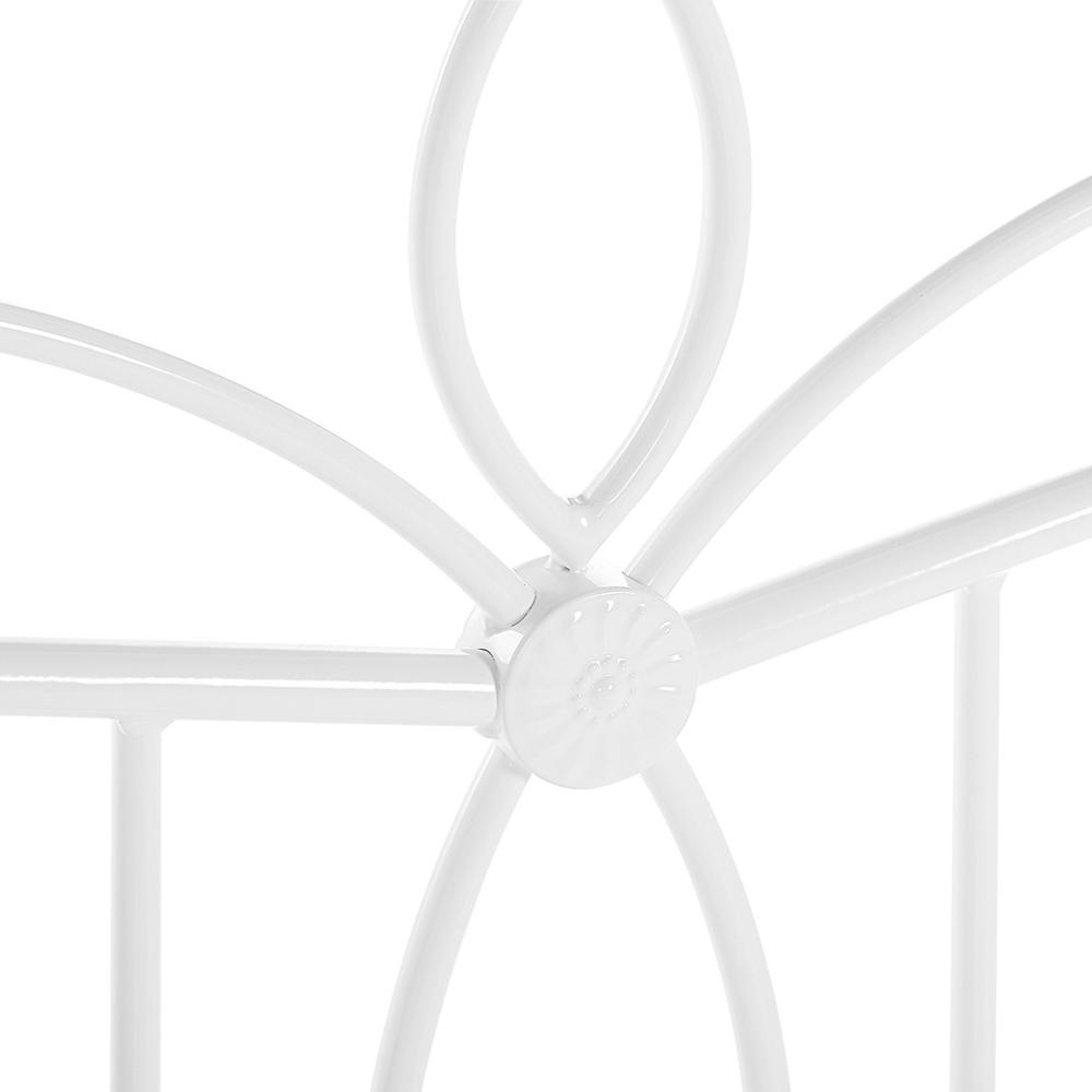 Letto Bianco Doppia Dimensione 140 x 200 cm Metallo stile Vintage