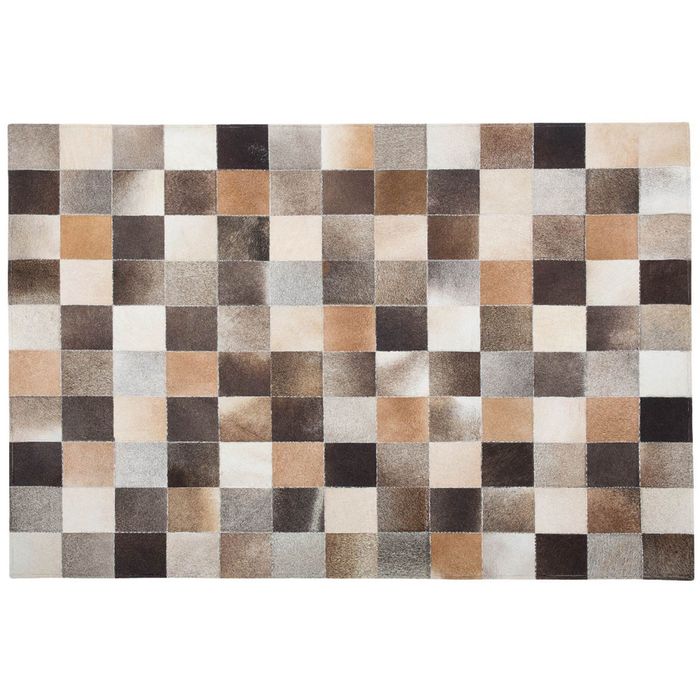 Tappeto tappetino Multicolore Pelle Bovina 200 x 300 cm Rettangolare Patchwork Fatto a Mano