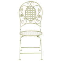 Set di 2 Sedie da Giardino Bistro Pieghevoli in Metallo Verde Chiaro