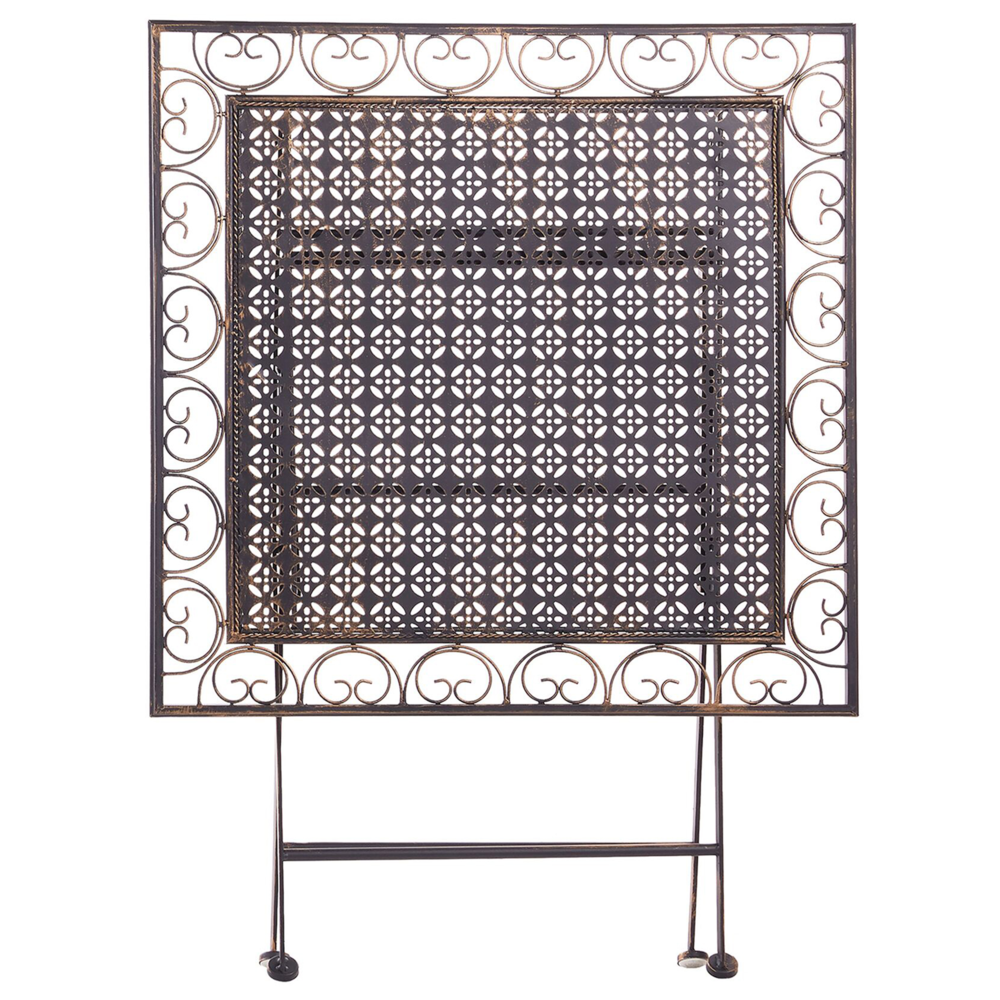 Tavolino da Giardino Bistro Pieghevole 70 x 70 cm in Metallo Nero