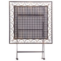 Tavolino da Giardino Bistro Pieghevole 70 x 70 cm in Metallo Nero