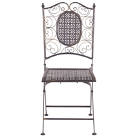 Set di 2 Sedie da Giardino Bistro Pieghevoli in Metallo Nero stile retrò esterno terrazzo