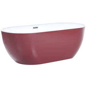 Vasca da Bagno Freestanding Acrilico Sanitario Rosso Bordeaux 170 x 79 cm
