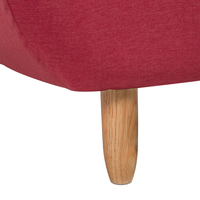 Chaise longue Rosso Tessuto Tappezzeria Gambe Legno Chiaro Stile Scandinavo