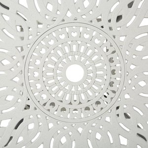 Tavolo Rotondo da Giardino Stile Vintage Alluminio Bianco sporco ø 90 cm