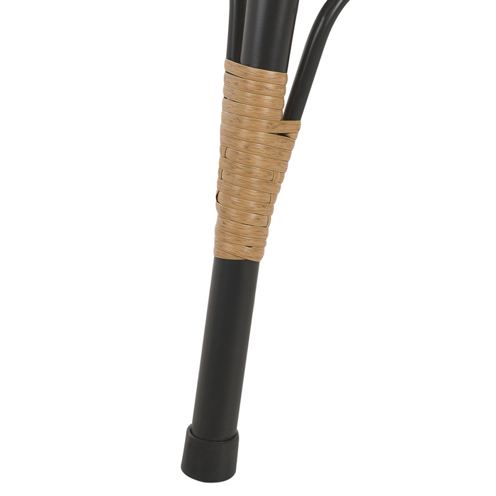 Poltrona da Giardino Boho in Rattan Naturale con Cuscini a Forma di Uovo Beige