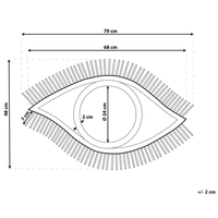 Specchio Decorativo in Legno Chiaro 48 x 79 cm in stile boho rustico fatto a mano