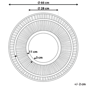 Specchio Rotondo Decorativo in Legno Scuro Stile Boho ø 66 cm rustico tradizionale soggiorno camera da letto