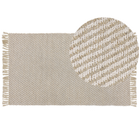 Tappeto in juta beige e cotone 80 x 150 cm con frange intrecciate a mano Boho ingresso camera da letto