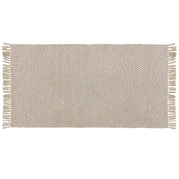 Tappeto in juta beige e cotone 80 x 150 cm con frange intrecciate a mano Boho ingresso camera da letto