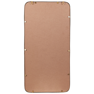 Specchio da parete in ferro dorato con cornice in metallo 40 x 80 cm Cestello portaoggetti in filo Glam