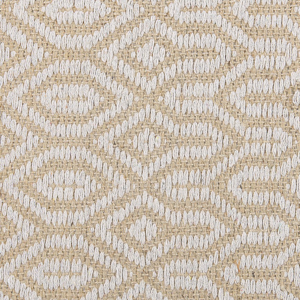 Tappeto in juta beige e cotone 140 x 200 cm intrecciato a mano con frange Boho soggiorno camera da letto