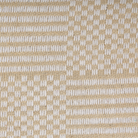 Tappeto in cotone beige 140 x 200 cm con frange intrecciate a mano Boho